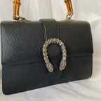 Gucci black Medium Dionysus bamboo top handle bag