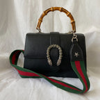 Gucci black Medium Dionysus bamboo top handle bag