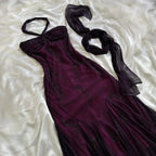 Purple Exquisite Elegant Backless Beaded Long Prom Dress Prom Gowns Graduation Dresses