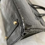 Hermès Black Shiny Porosus Crocodile Leather Gold Hardware Birkin 35 Bag