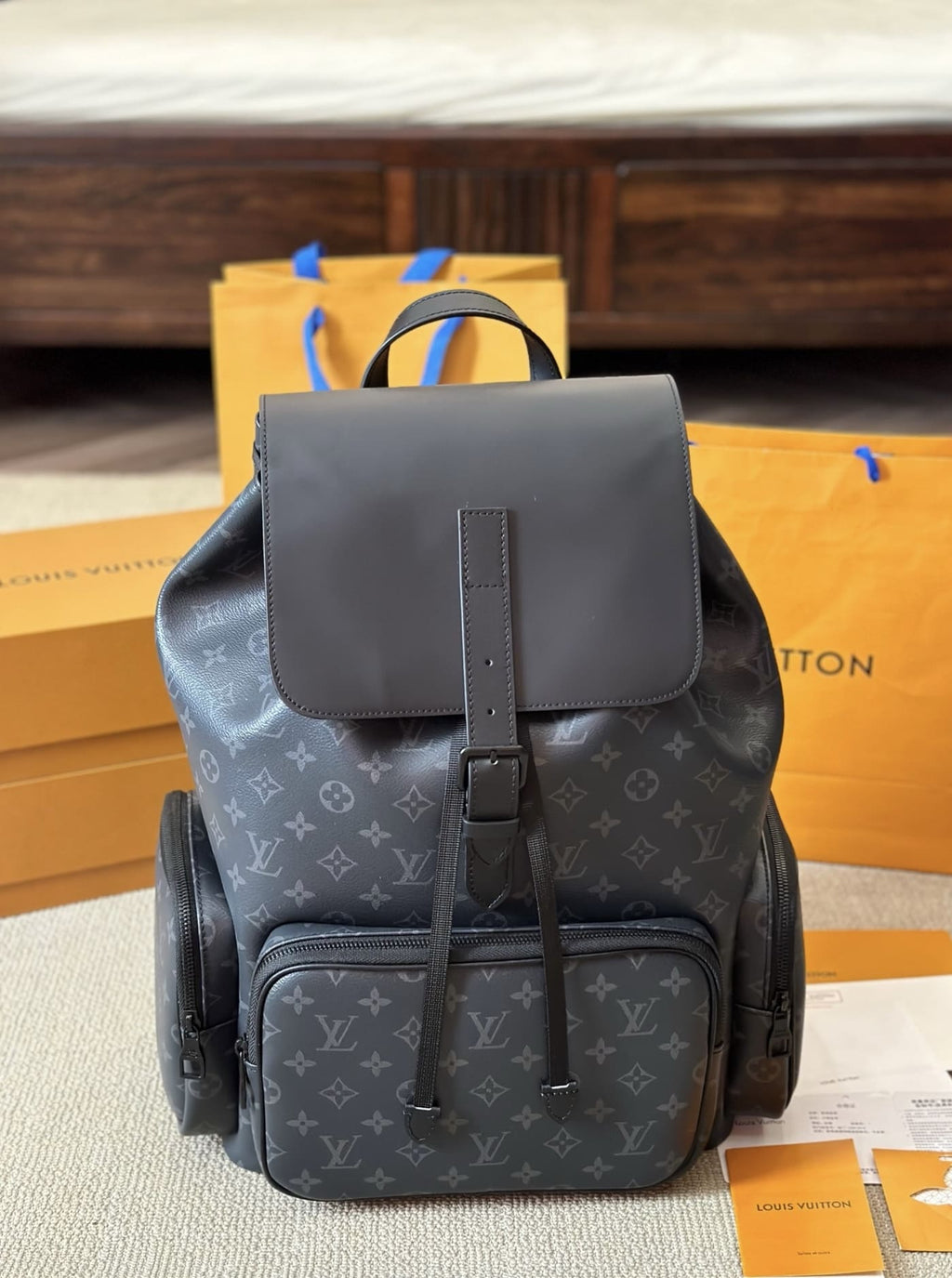 Louis Vuitton M45538 Monogram Eclipse Trio Backpack