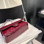 Chanel Classique patent leather red handbag