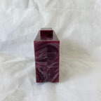 L’AFSHAR Burgundy Marble Striped Box Clutch
