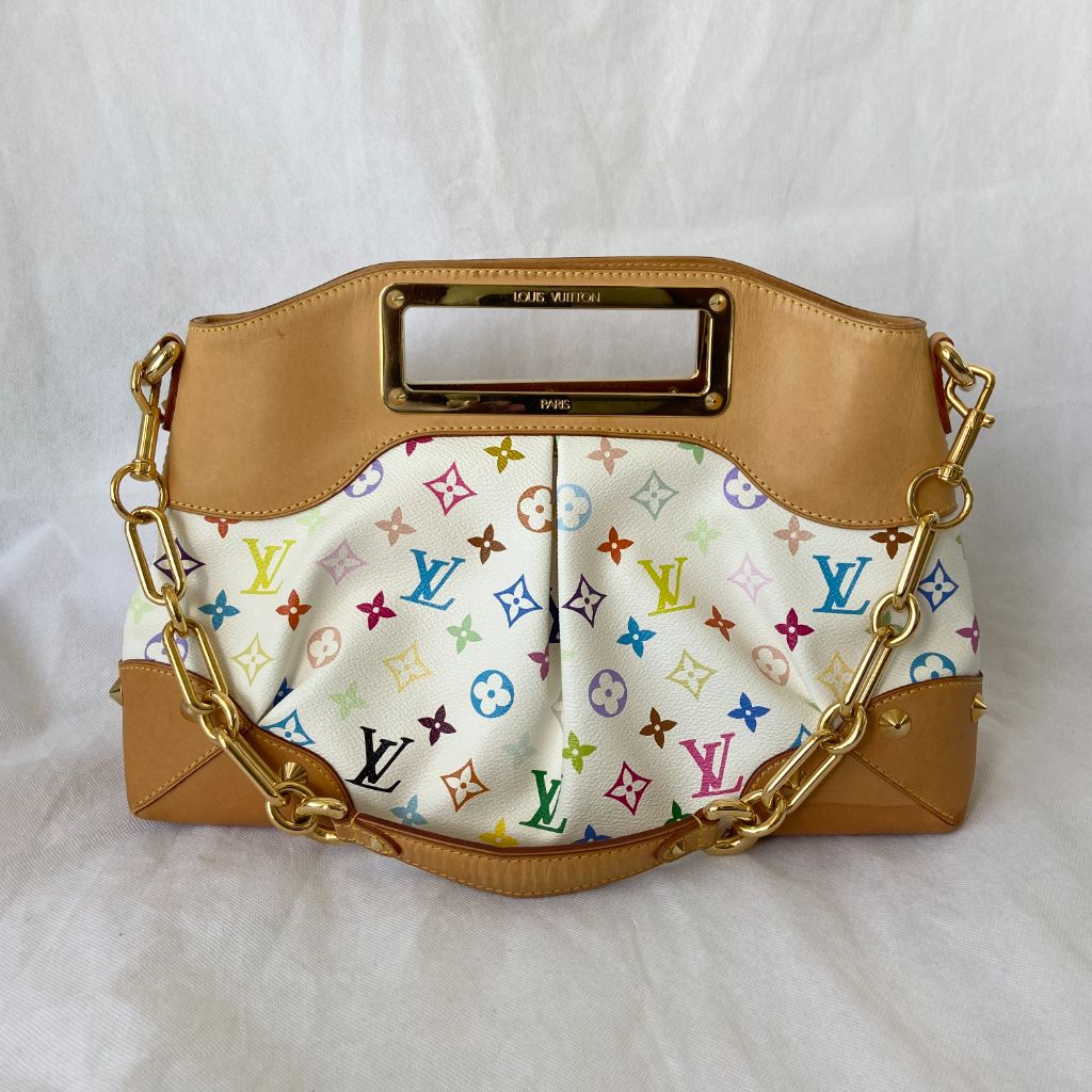 Louis Vuitton White Multicolor Monogram Canvas Judy MM Bag