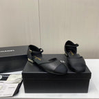 Chanel Black cutout flat