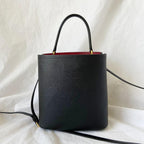 Prada Black Saffiano Leather Panier Top Handle Bag