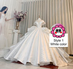 Charming red or white princess V neck satin ball gown wedding dress - various styles  C2154