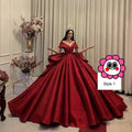 Charming red or white princess V neck satin ball gown wedding dress - various styles  C2154