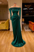 Dark Green Off-the-Shoulder Mermaid Prom Dress Long Evening Gowns  C1933