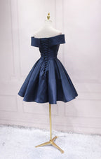 Emerald Green/Burgundy/Blue/Pink Off Shoulder Short Homecoming Dress Girls Junior Short Prom Gown  C1132