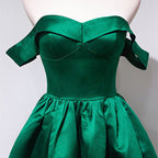 Off Shoulder Hunter Green Short Party Dresses Semi Formal Occasion Evening Gowns Homecoming Dress c2641