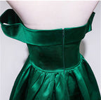 Off Shoulder Hunter Green Short Party Dresses Semi Formal Occasion Evening Gowns Homecoming Dress c2641