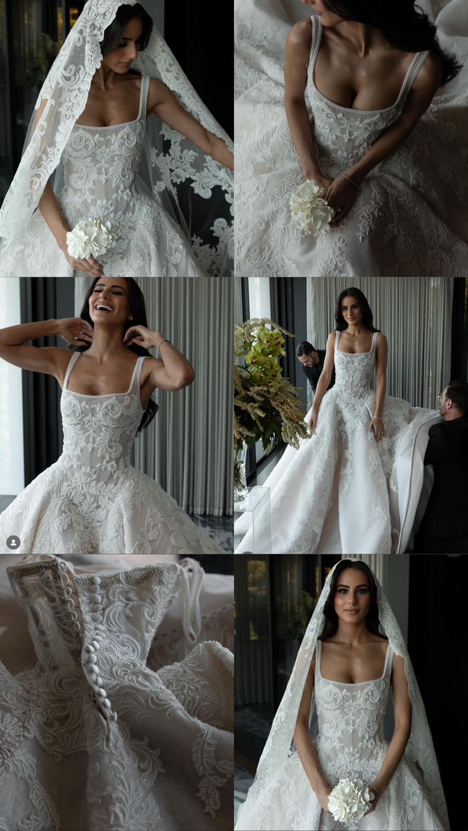Rustic Wedding Dress Ball Gowns Square Neck White Lace Tulle Long Wedding Dress Summer Brides Dresses Bridal Gown