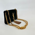 Saint Laurent black suede small Kate bag