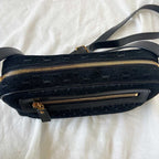 Saint Laurent Monogram Debossed Suede Camera Crossbody Bag