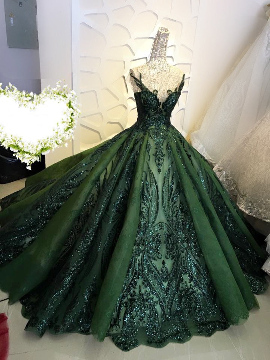 Sequin Sparkly Off The Shoulder Ball Gowns Wedding/Prom Dresses