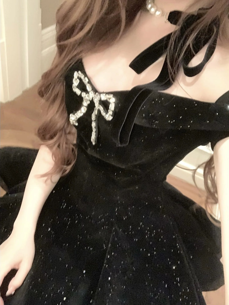 Sexy Ball Gowns Off The Shoulder Black Velvet Short Prom 8Th Grade Homecoming Dress Summer Middle School Hoco Dresses 6Th Grade Graduation Outfits