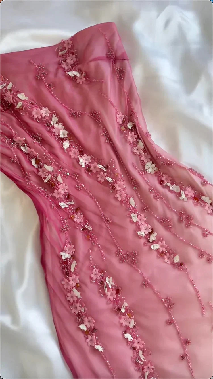 Simple Mermaid Prom Gowns With Beads One Shoulder Prom Dresses For Teens