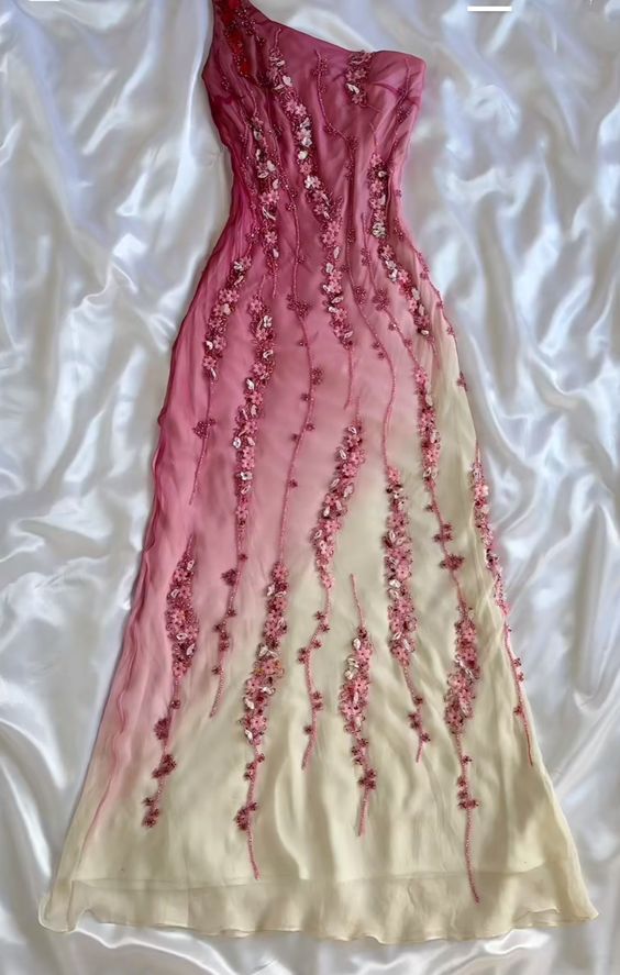 Simple Mermaid Prom Gowns With Beads One Shoulder Prom Dresses For Teens