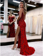 Mermaid /Trumpet Evening Gown Open Back Prom Dresses Party Dresses