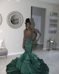 Stunning And Elegant Princess Prom Wear Gowns Green Prom Dresses