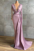 Gorgeous Long Sleeves Lace Prom Dress Mermaid Long Evening Party Gowns C1365