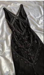 Vintage Black Beaded Halter Neck Mermaid Chiffon Prom Dresses For Prom Enchanted Backless Sleeveless Prom Gowns
