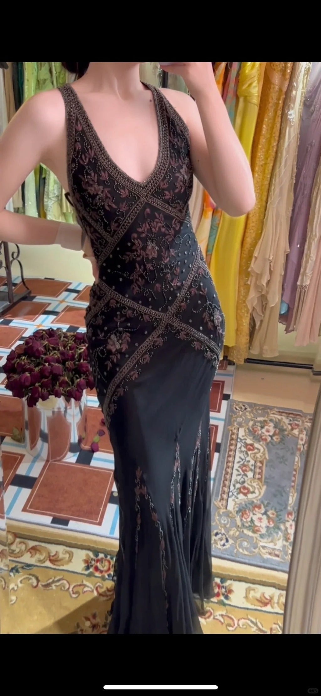 Vintage Black Beaded Halter Neck Mermaid Chiffon Prom Dresses For Prom Enchanted Backless Sleeveless Prom Gowns