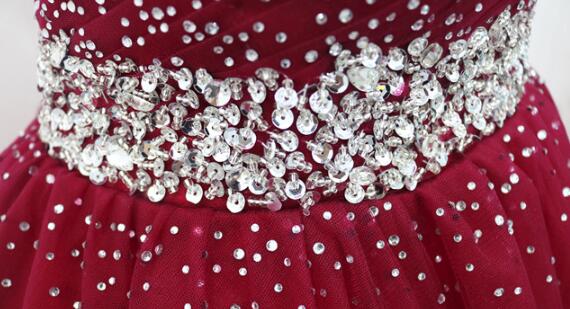 Wine Red Elegant Princess Gowns, Handmade Off Shoulder Ball Gown, Prom Dresses