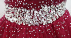 Wine Red Elegant Princess Gowns, Handmade Off Shoulder Ball Gown, Prom Dresses