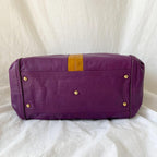 Yves Saint Laurent Purple Leather Lucky Chyc Bowler Bag